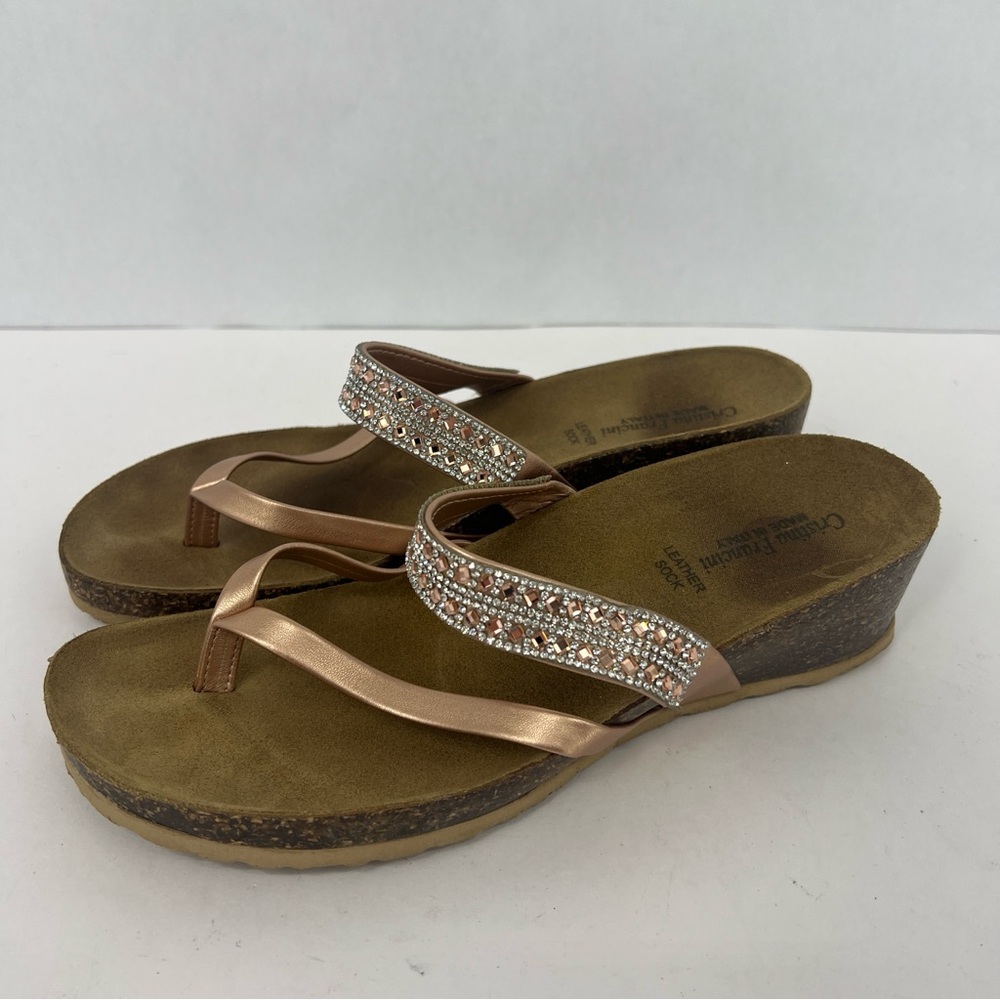 Stylish Bronze Rhinestone Sandals - Picture 3 of 14